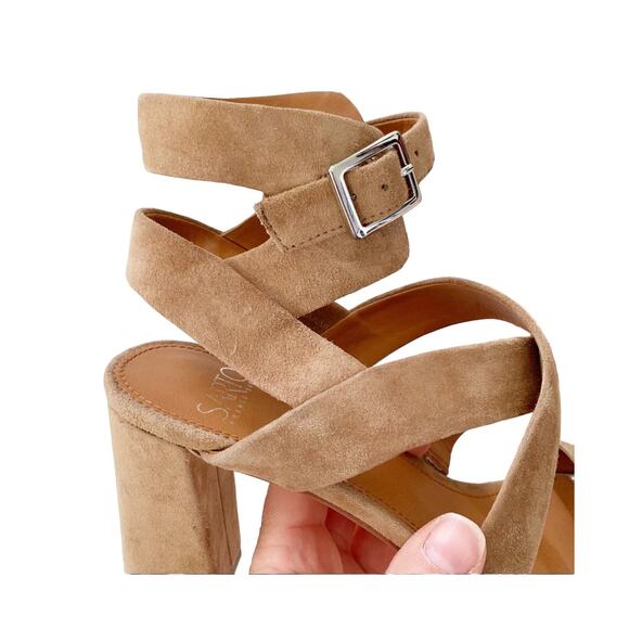 Franco Sarto Tristan Block Heel Sandal 8.5 Tan NEW - Picture 6 of 10